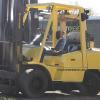 1686 Hyster model H80XM serial # L005V01748B, 8000 lb. lifting capacity, LP gas, 6 cylinder, 169" raised height, Side shift, Pneumatic tires, Year 2004