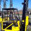 710 Hyster model E50XL serial # C108V4921M, 5000 lb lifting capacity, Electric powered, Cushion tires, Triple upright, 123" lowered height, 284" raised height, Sideshift,  Year 1991