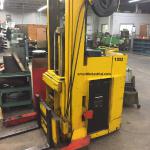 1332 Yale model NE030MAN24ST093 serial # 327877, 3000 lb lifting capacity, 24 volt Electric powered, 93" lowered height, 211" raised height, Battery weight 6798 lbs, Weight of truck without battery 5138 lbs, Year 1976