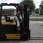 
1348 Yale model ERC060VGN36TE088 serial # A968N04250J, 6000lb lifting capacity, 36 volt Electric powered, Triple mast, 88" lowered height, 187" raised height, Cushion tires, 9072 hrs @ purchase, Year 2011