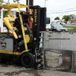 1563 Hyster model E50XM2 serial # F108V26175Z, 5000 lb. lifting capacity, 36 volt, 189" raised height, Cushion tires, Clamp attachment, Year 2002
