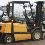 1614 Yale model GLP050RGNUAE090 serial # A875B03366W, 5000 lb. lifting capacity, LP, 90" lowered height, Side shift, Pneumatic tires, Year 1999, 9825 hours