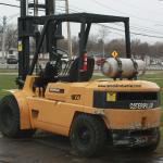 1827 Caterpillar model GPL40 serial # AT29A-00064, 9000 lb. lifting capacity, LP, 187" raised height, Side shift, Pneumatic tires (dual front) Weight of truck 13,690 lbs., Year 2000, 4459 hours